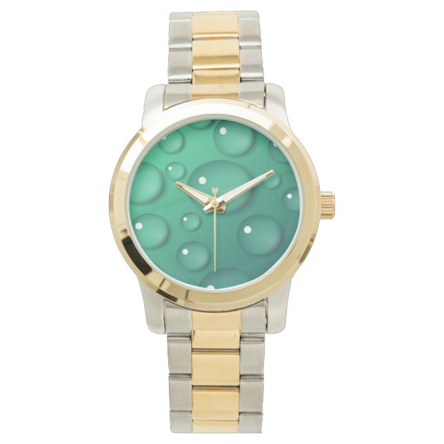 Reloj De Pulsera Textura de caída de agua verde azulada (Anverso)