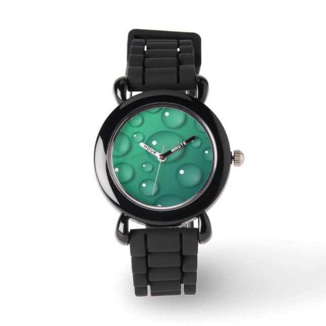 Reloj De Pulsera Textura de caída de agua verde azulada (Anverso)