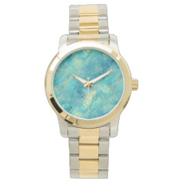 Reloj De Pulsera Textura de Gel de cristal azul Aquamarine