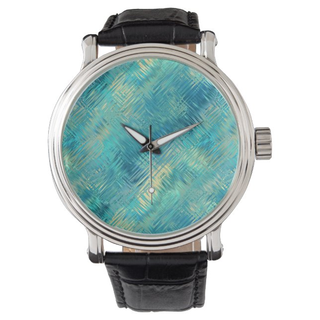 Reloj De Pulsera Textura de Gel de cristal azul Aquamarine (Anverso)