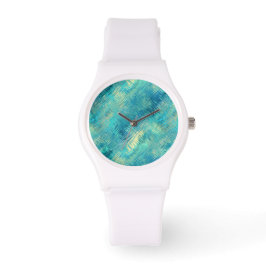 Reloj De Pulsera Textura de Gel de cristal azul Aquamarine