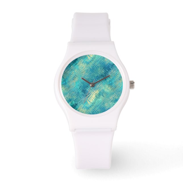 Reloj De Pulsera Textura de Gel de cristal azul Aquamarine (Anverso)