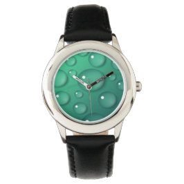 Reloj De Pulsera Textura de lluvia verde azulada