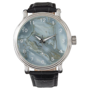 Reloj De Pulsera Textura de Mármol Azul Verde Turquesa Arañada