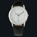 Reloj De Pulsera Textura de mármol blanco de lujo<br><div class="desc">Imagen simple y minimalista de una textura de mármol blanco de lujo. Números negros y nombre personalizado.</div>