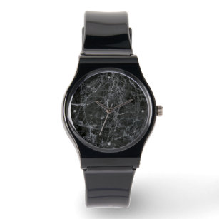 Reloj De Pulsera Textura de mármol negro