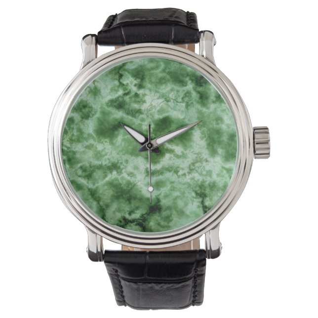 Reloj De Pulsera Textura de mármol verde (Anverso)