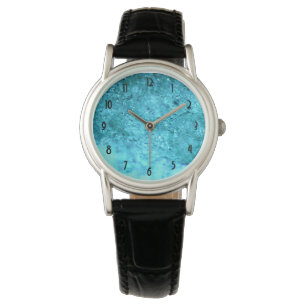 Reloj De Pulsera Textura de resumen azul turquesa