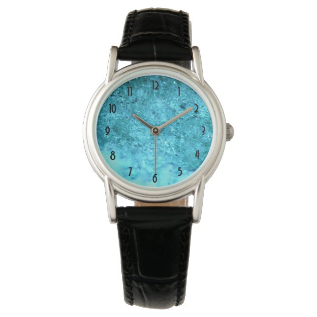 Reloj De Pulsera Textura de resumen azul turquesa (Anverso)