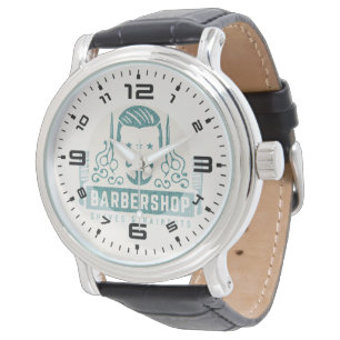 Reloj De Pulsera Textura de vaqueros azules de Barbershop