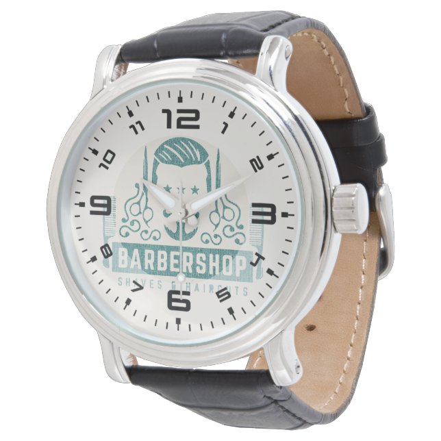 Reloj De Pulsera Textura de vaqueros azules de Barbershop (Angular)