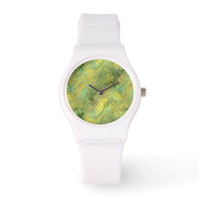 Reloj De Pulsera Textura de vidrio amarillo citrino (Anverso)