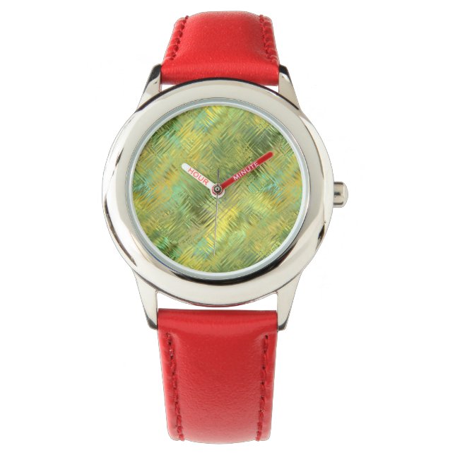 Reloj De Pulsera Textura de vidrio amarillo citrino (Anverso)