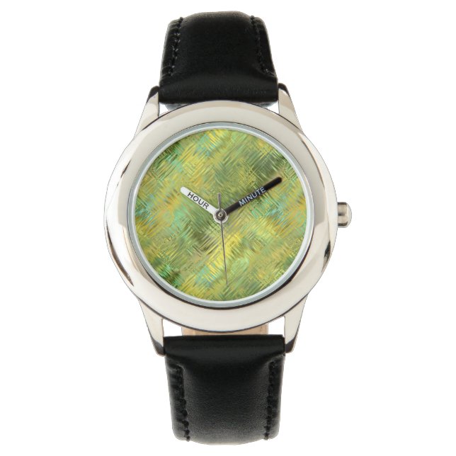 Reloj De Pulsera Textura de vidrio amarillo citrino (Anverso)