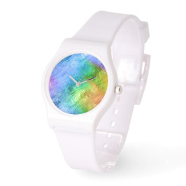 Reloj De Pulsera Textura de vidrio azul de Topaz mística