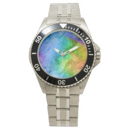 Reloj De Pulsera Textura de vidrio azul de Topaz mística