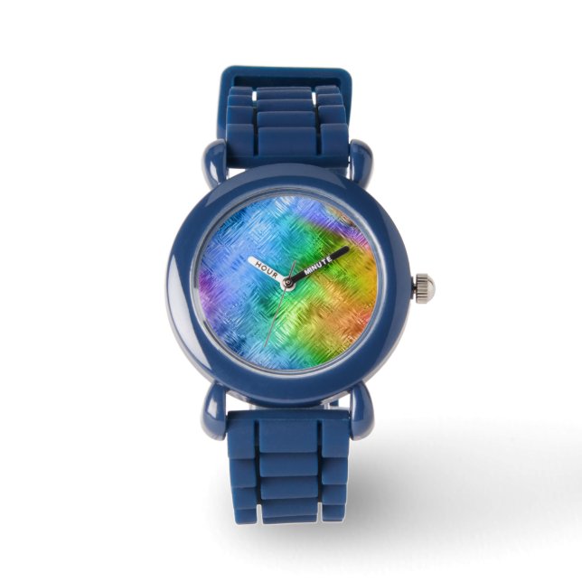 Reloj De Pulsera Textura de vidrio azul de Topaz mística (Anverso)