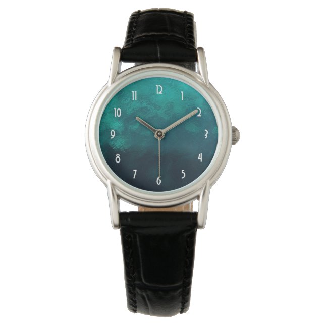 Reloj De Pulsera Textura de vidrio verde escarchado (Anverso)