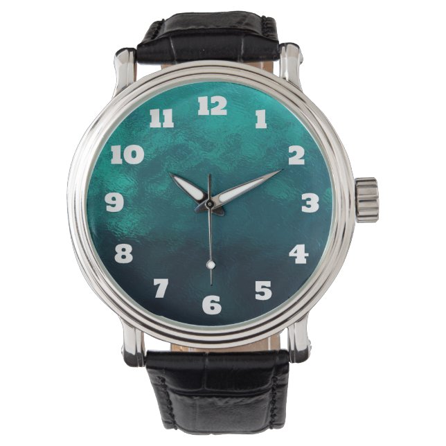 Reloj De Pulsera Textura de vidrio verde escarchado (Anverso)