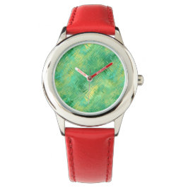 Reloj De Pulsera Textura de vidrio verde esmeralda