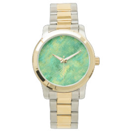 Reloj De Pulsera Textura de vidrio verde esmeralda
