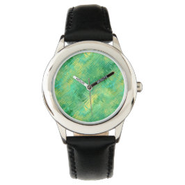 Reloj De Pulsera Textura de vidrio verde esmeralda