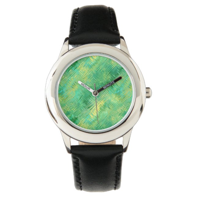 Reloj De Pulsera Textura de vidrio verde esmeralda (Anverso)