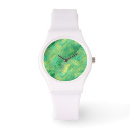 Reloj De Pulsera Textura de vidrio verde esmeralda