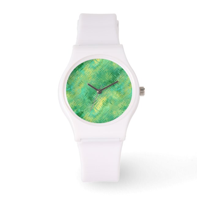 Reloj De Pulsera Textura de vidrio verde esmeralda (Anverso)