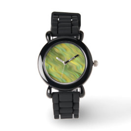 Reloj De Pulsera Textura ondulada amarillo giratoria