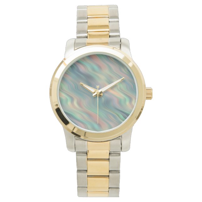 Reloj De Pulsera Textura ondulada azul Iris (Anverso)