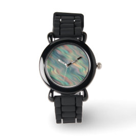 Reloj De Pulsera Textura ondulada azul Iris