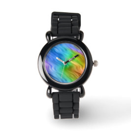 Reloj De Pulsera Textura ondulada azul Pansy