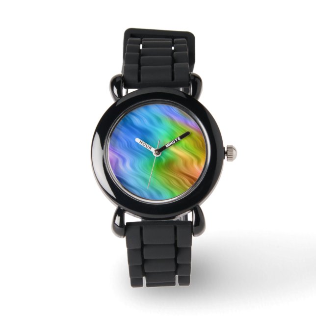 Reloj De Pulsera Textura ondulada azul Pansy (Anverso)