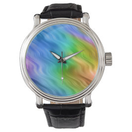 Reloj De Pulsera Textura ondulada azul Pansy