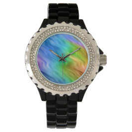 Reloj De Pulsera Textura ondulada azul Pansy