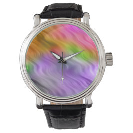 Reloj De Pulsera Textura ondulada con orquídea púrpura