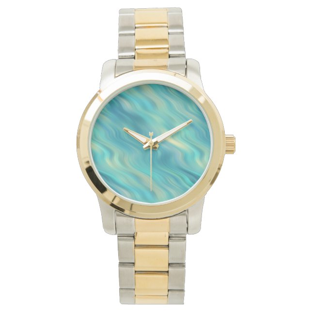 Reloj De Pulsera Textura ondulada de hidrangea azul (Anverso)
