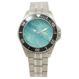 Reloj De Pulsera Textura ondulada de hidrangea azul