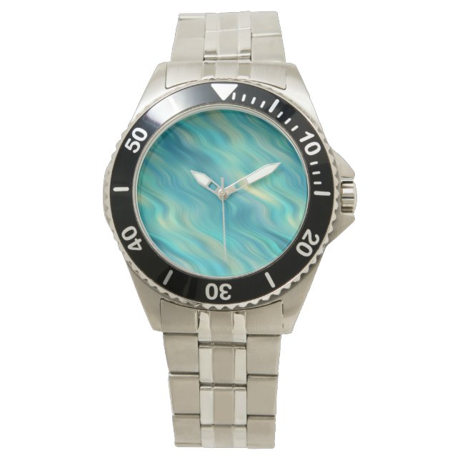 Reloj De Pulsera Textura ondulada de hidrangea azul (Anverso)