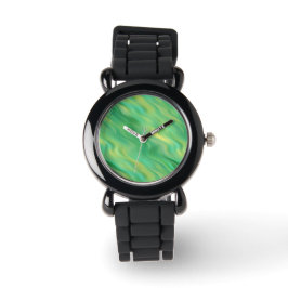 Reloj De Pulsera Textura ondulada verde pino