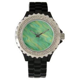 Reloj De Pulsera Textura ondulada verde pino