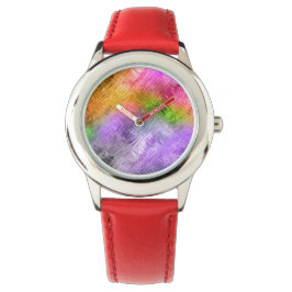 Reloj De Pulsera Textura púrpura brillante asimétrica
