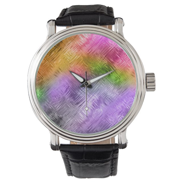 Reloj De Pulsera Textura púrpura brillante asimétrica (Anverso)