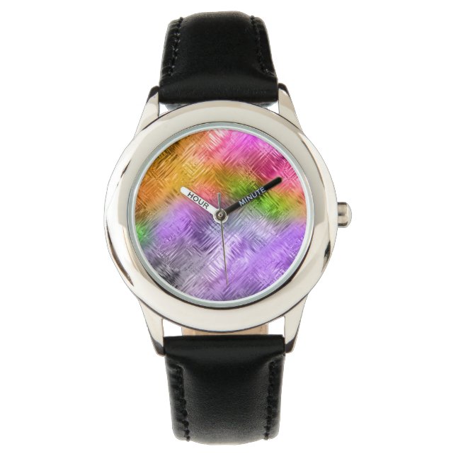 Reloj De Pulsera Textura púrpura brillante asimétrica (Anverso)