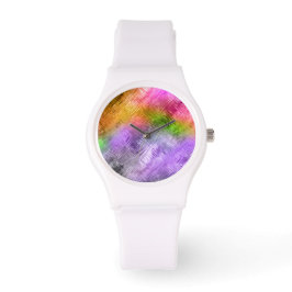Reloj De Pulsera Textura púrpura brillante asimétrica