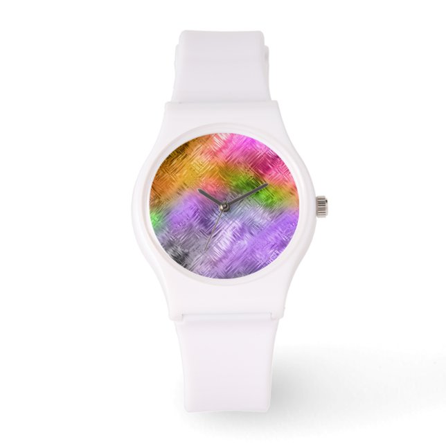 Reloj De Pulsera Textura púrpura brillante asimétrica (Anverso)
