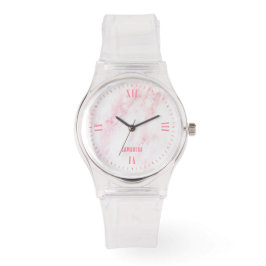 Reloj De Pulsera Textura suave de mármol rosa