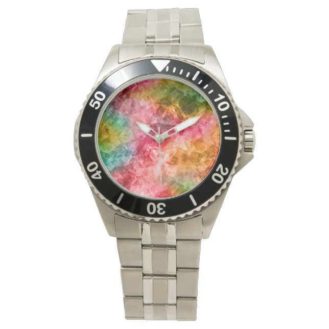 Reloj De Pulsera Textura tropical en bruto (Anverso)