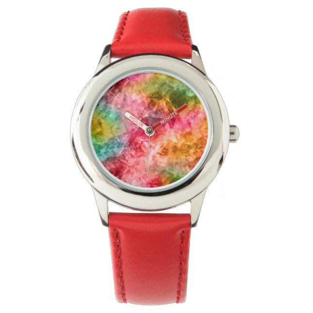 Reloj De Pulsera Textura tropical en bruto (Anverso)